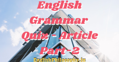 Online quiz for english grammar - English Philosophy (5)