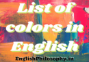 List of colors in English - English Philosophy