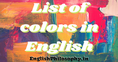 List of colors in English - English Philosophy