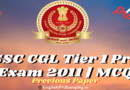 SSC CGL Tier 1 Pre Exam Previous Paper 2011 - English Philosophy