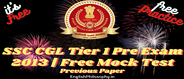 SSC CGL Tier 1 Pre Exam Previous Paper 2013 - English Philosophy