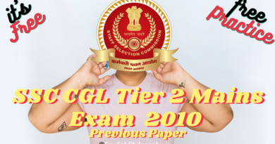 SSC CGL Tier 2 Mains Exam Previous Paper 2010 - English Philosophy