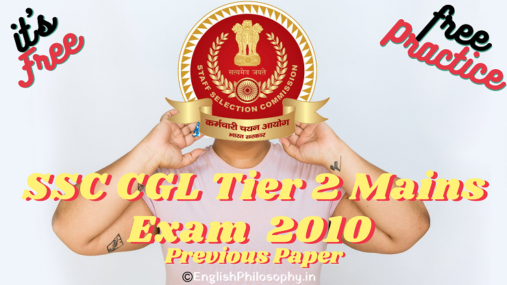 SSC CGL Tier 2 Mains Exam Previous Paper 2010 - English Philosophy