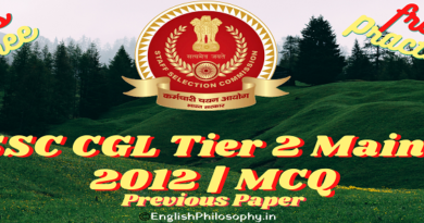 SSC CGL Tier 2 Mains Exam Previous year Paper 2012 - English Philosophy
