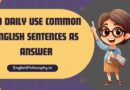40 Daily Use Common English Sentences as Answer
